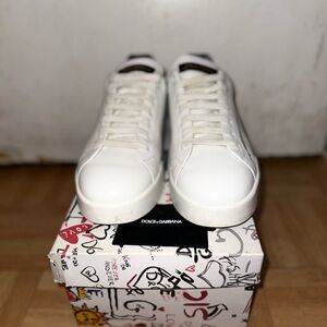 Dolce & Gabbana White Leather Sneakers